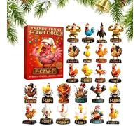 2025 Christmas Calendar | 2D Flat Acrylic Christmas Decoration - 24 Days Chick Ornament 2025 Countdown Calendar - For Men Women Girls Teenagers Husband Wife Son Daughter Family Un