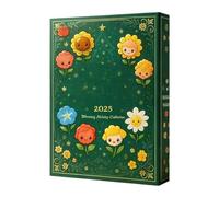 2025 Christmas Calendar - 2D Flat Acrylic Floral Ornament | 24 Days Floral Ornament Countdown Calendar,for Men Women Boys Youth Teens Wife Husband Son Daughter Family Friends