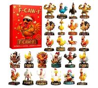 2025 Christmas Calendar, 2d Flat Acrylic Ornament, Countdown Calendar Chicken Ornament, Lightweight Sturdy Material, Easy to Display on Tree or Shelf, Holiday Decoration for Men Women Girls Teens