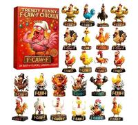 2025 Christmas Calendar - Acrylic 2d Ornament, Countdown Chicken Decoration, Rare Holiday Collectible, Festive Table Decor, Gift for Family, Friends, Men Women Teens Children 10.24x7.09x1.18 Inches