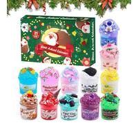 2025 Christmas Calendar Advent | Crystal Mud Sensory Toy,24 Days Crystal Mud Kit Calendar Advent for Holiday Organizers Teens Adults School Activity Coordinators Family Bonding Event