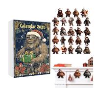 2025 Christmas Calendar Advent Embellishment - 2D Acrylic Holidays Monkey Decoration | 24 Days Monkey Advent Pendant | For Home and Holidays Christmas Tree Wall Window Door Holiday and Party