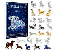 2025 Christmas Calendar Crystal Dog Advent | 2D Acrylic Decor | 24 Days Dog Lover Advent Pendant,for Home Car Rearview Mirror Wall Window Adults Kids Vacation Party Favors