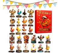 2025 Christmas Calendar - Funny Chicken Design 2D Flat Acrylic | 2025 Chicken Pendant Countdown for Men Women Girls Teenagers Husband Wife Son Daughter Family and