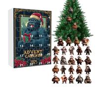 2025 Christmas Calendar Ornament Advent,2D Acrylic Seasonal Ape Decoration | 24 Days Ape Ornament Countdown Calendar,for Adults Kids Vacation Party Favors Christmas Tree Car Rearview Mirror Wall Door