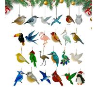 2025 Christmas Calendar Sea Glass Bird Advent - 2D Acrylic Decoration - 24 Days Birds Christmas Advent Decor,For Home Tree Car Rearview Mirror Wall Window Door Adults Kids