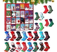 2025 Christmas Calendar - Winter Must Have, 24 Days Countdown Calendar with Novelty Socks, Experience the Joy of Giving, Holiday Decor, Share the Comfort and Spreads