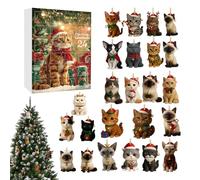 2025 Christmas Calendars, 24 Day Cat Advent Ornaments, Countdown Calendar with Cute Kittens, Hanging for Home Decorations