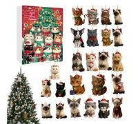 2025 Christmas Calendars, 24 Day Cat Advent Ornaments, Countdown Calendar with Cute Kittens, Hanging for Home Decorations