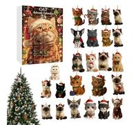 2025 Christmas Calendars, 24 Day Cat Advent Ornaments, Countdown Calendar with Cute Kittens, Hanging for Home Decorations