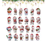 2025 Christmas - Christmas Countdown Ornaments Set, 2D Acrylic Snowman Holiday Decor, 24-Piece Countdown Decoration For Tree Wall Mantel | Winter Gift For Adults Teens Family Friends B