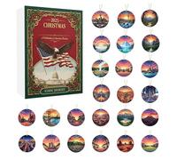 2025 Christmas - Collectible 2025 2D Pendant - Countdown with American Monuments | For Window Door Tree Interior Party