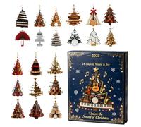 2025 Christmas Count Down Calendar,Collectible Acrylic Flat Keepsake | 24-Day Count Down to Christmas Music Decor Calendar - for Family Friends Teens Kids Tree Door Window Wall
