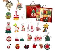 2025 Christmas Countdown Advent Calendar Crochet Kit, 24 Day Countdown Calendar Reindeer, Snowflakes, Santa Claus, Xmas Gift Stocking Stuffer