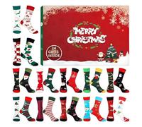 2025 Christmas Countdown Calendar - 24PCS Cotton, Material 12.6x9.84x1.97 Inch, 24 Days Funny Socks, Holiday Anticipation Tool | Women Teens Girls Boys Son Daughter Grandma Grandpa Family Fun