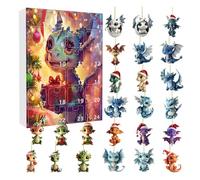 2025 Christmas Countdown Calendar | Acrylic Dinosaur Ornament Christmas | Fun Countdown For Teenagers | Unique Christmas With Acrylic Dinosaur Ornaments For Holiday
