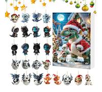 2025 Christmas Countdown Calendar - Countdown to Christmas Twenty-Four Pendant Calendar Acrylic Cute 2D Flat Keepsake for Mantle, Christmas Tree, and