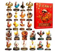 2025 Christmas Countdown Calendar Funny Chicken Design 2D Flat Acrylic - 24 Days Cartoon Chicken Ornament Countdown Calendar for Husband, Son, Daughter, Family, Friends, Men, Teenagers U