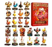 2025 Christmas Countdown Calendar - Funny Chicken Design 2D Flat Acrylic, 24 Days Chick Ornament 2025 Countdown Calendar - For Husband, Son, Daughter, Family, Friends, Men, Teenagers and