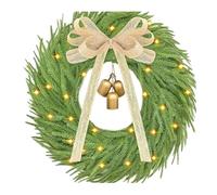 2025 Christmas Decoration Cedar Wreath, Needle Wreath with Natural Feel Yellow Bow, Suitable for Family Holidays Elegant Seasonal Front Door, Suitable for Year-Round Use (B, One Size)