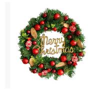 2025 Christmas Decoration for the Front Door with Ribbon, Suitable for Indoor and Outdoor Use (Green, 40 cm)