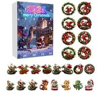 2025 Christmas Dragon Ornament for Advent, 2D Acrylic, 24 Days Decoration, Flying Dragon Christmas Advent Decoration, for Home, Car, Wall, Door, Adults, Children, Holiday, Party