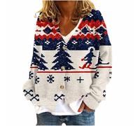 2025 Christmas Fleece Cardigan for Women UK Casual Long Sleeve Button Down Jacket Fall Winter Going Out Cropped Coat Ugly Elk Xmas Tree Snowflake Print Sweater Tops