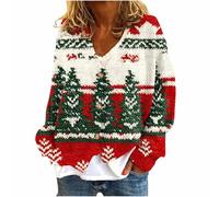 2025 Christmas Fleece Cardigan for Women UK Casual Long Sleeve Button Down Jacket Fall Winter Going Out Cropped Coat Ugly Elk Xmas Tree Snowflake Print Sweater Tops