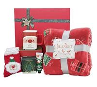 2025 Christmas Gift Set for Women, Holiday Gift Box with Cozy Blanket, Hand Cream, Santa Mug, Scented Candle & Fuzzy Socks, Christmas Gift Basket for Mom, Sister, Best Friend or Coworker