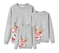 2025 Christmas Jumper Family Set Women's Christmas Jumper Men's Christmas Outfit Children Funny Ugly Christmas Sweater Reindeer Christmas Couple Pullover Crew Neck Long Sleeve Christmas Sweatshirt