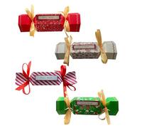 2025 Christmas Money Gift Box Set, DIY Money Holder Crackers with Pull Tab, Red and White Stripe Design, Holiday Cash Gift Packaging(One of each of the four colors)