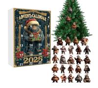 2025 Christmas Ornament - 10.24 Inch 2D Acrylic Holiday Monkey Decor | 24 Days Monkey Ornament Countdown Calendar for Home, Christmas Tree, Car, Rear View Mirror, Window, Door