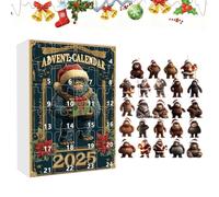 2025 Christmas Pendant, 2D Acrylic Monkey Decorations | 24 Days Monkey Pendant Countdown | for Holiday Home Christmas Tree Car Rear View Mirror Wall Window Door Adults