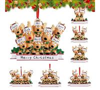 2025 Christmas Reindeer Family Decorations, Personalized DIY Christmas Ornaments Tree Hanging Pendant Family of 2,3,4,5,6,7,8, Xmas Decor Gifts for Home (Family of 8)
