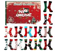 2025 Christmas Socks Advent Calendar, 24 Days 3D Stereo Festive Sock Countdown Calendar with Cute Pattern Socks for Holiday Surprise, Xmas Stocking Gifts for Adults (B)