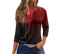 2025 Christmas Tops for Women UK Casual Long Sleeve Crewneck Lightweight Shirts Fall Trendy Xmas Tree Snowflake Print Blouse Dressy Comfy Loose Fit T-Shirt