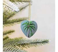 2025 Christmas Tree Decoration Hanging Heart Ornament Coconut Tree Ceramic Ornaments Christmas Tree Decorations Round Pendants for Xmas Tree Winter New Year Party Supplies