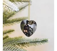 2025 Christmas Tree Decoration Hanging Heart Ornament Steam Train Ceramic Ornaments Christmas Tree Decorations Round Pendants for Xmas Tree Winter New Year Party Supplies