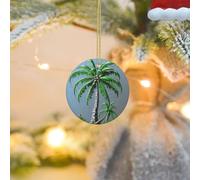 2025 Christmas Tree Decoration Hanging Round Ornament Coconut Tree Ceramic Ornaments Christmas Tree Decorations Round Pendants for Xmas Tree Winter New Year Party Supplies