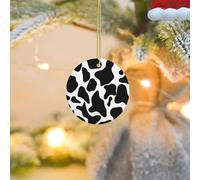 2025 Christmas Tree Decoration Hanging Round Ornament Cow spot Ceramic Ornaments Christmas Tree Decorations Round Pendants for Xmas Tree Winter New Year Party Supplies