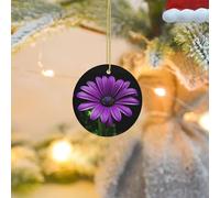 2025 Christmas Tree Decoration Hanging Round Ornament Purple Daisy Ceramic Ornaments Christmas Tree Decorations Round Pendants for Xmas Tree Winter New Year Party Supplies