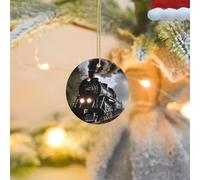 2025 Christmas Tree Decoration Hanging Round Ornament Steam Train Ceramic Ornaments Christmas Tree Decorations Round Pendants for Xmas Tree Winter New Year Party Supplies
