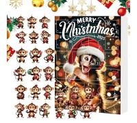2025 Christmas Tree Monkey Pendant Calendar, 2D Christmas Countdown Monkey Ornaments, Home Decorations for Home Apartment Birthday School Classroom