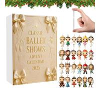 2025 Classic Ballet Shows Advent Calendar,24 Collectible Figurines of Mini Dancer Ornaments, Elegant Ballerina Christmas Countdown Calendar for Ballet Lovers, Dancers,Unique Holiday Ornaments (Gold)