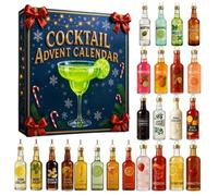 2025 Cocktail Advent Calendar, 24 Days Christmas Countdown Calendar, 2D Acrylic Cocktails Pendant Decoration, Holiday Countdown & Gifting of Whiskey Gift Whiskey Lovers (1PC)