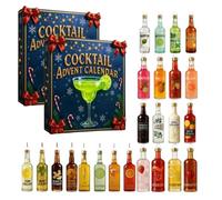 2025 Cocktail Advent Calendar, 24 Days Christmas Countdown Calendar, 2D Acrylic Cocktails Pendant Decoration, Holiday Countdown & Gifting of Whiskey Gift Whiskey Lovers (2PC)