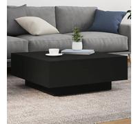 (black, 80 x 80 x 31 cm) vidaXL Coffee Table with LED Lights Hallway Tea Side End Table Sofa Table