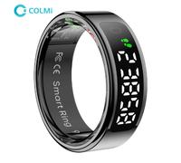 2025 COLMI R12 Smart Ring with Display Screen and Touch, Wireless Charging, Health Manager, 5 ATM Waterproof For Men Women black