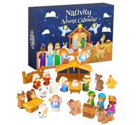 2025 Countdown Advent, Nativity Scene Jesus Story Christmas Decor 40x27x5cm