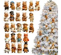 2025 Countdown for Christmas Advent with Capybara, 2D Acrylic Ornament Decoration with Charm, 24 Days Ornament Capybara Calendar Countdown - for Home and Family